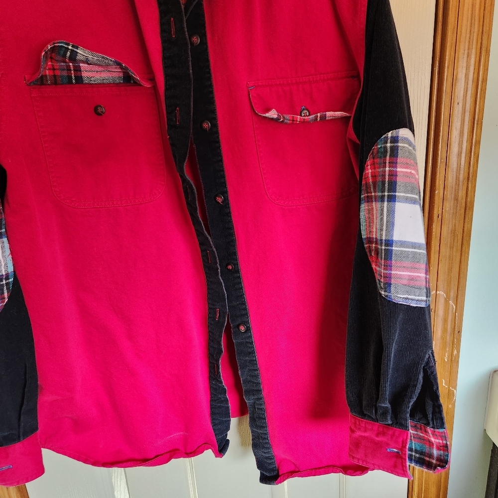 Retro Red Rover color block plaid button down - Picture 6 of 7